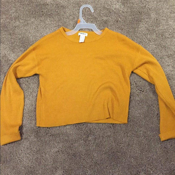 A Forever 21 mustard yellow long sleeved shirt. - Picture 2 of 3